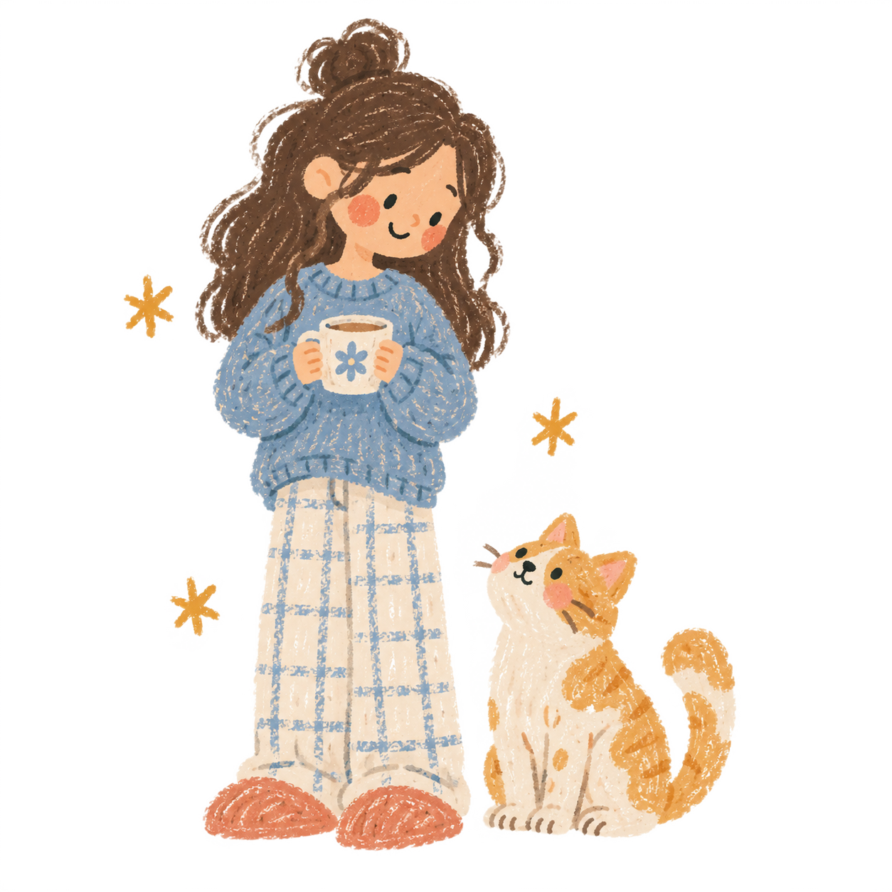Девочка и кот общаются без слов
